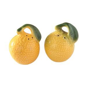 Ceramic Lemon Shaped Salt & Pepper Shaker Set